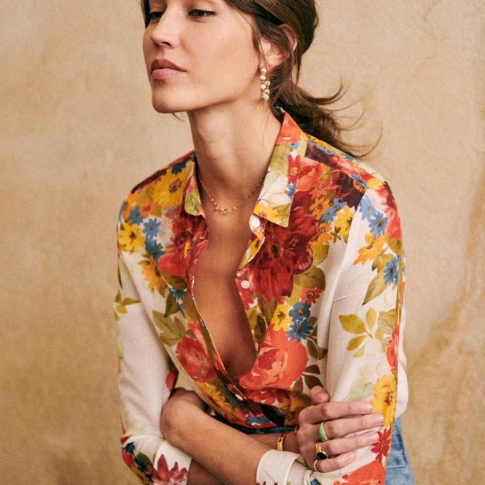 Sezane Pierro shirt in Spring Flower print
